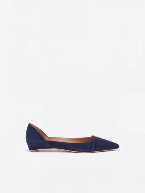 MALONE SOULIERS Crawford Blue Suede Flat Pumps
