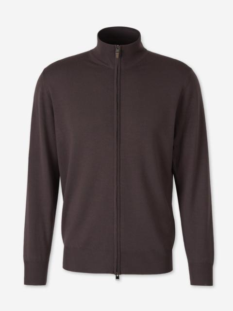 Canali WOOL ZIP CARDIGAN