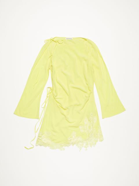 Lace trim dress - Fluo yellow