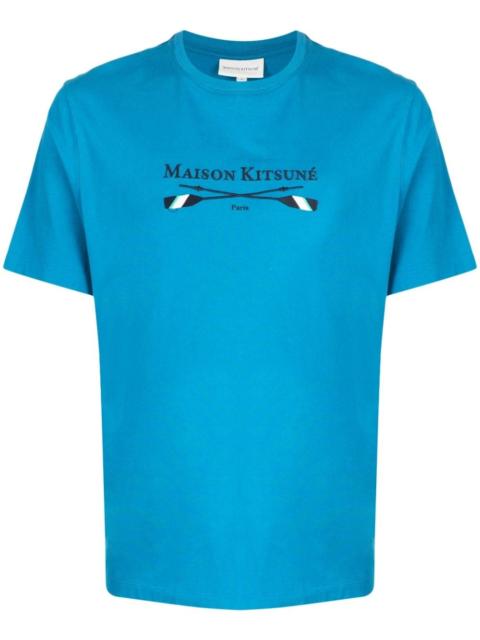 Maison Kitsuné logo-embroidered cotton T-shirt