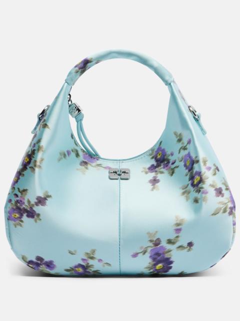 GANNI Mini floral satin top-handle bag