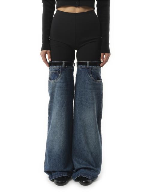 COPERNI Hybrid Denim Trousers in Black/Blue Vintage