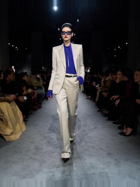 TOM FORD WASHED COTTON SILK BLEND DUCHESSE SINGLE BREASTED JACKET