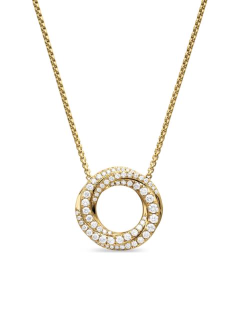 DAVID YURMAN Women's Petite Pavé Crossover Pendant Necklace in 18K Gold with Diamonds, 15.5MM - Gold