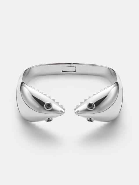 Yvonne Léon Requin 9kt white gold bangle with diamonds