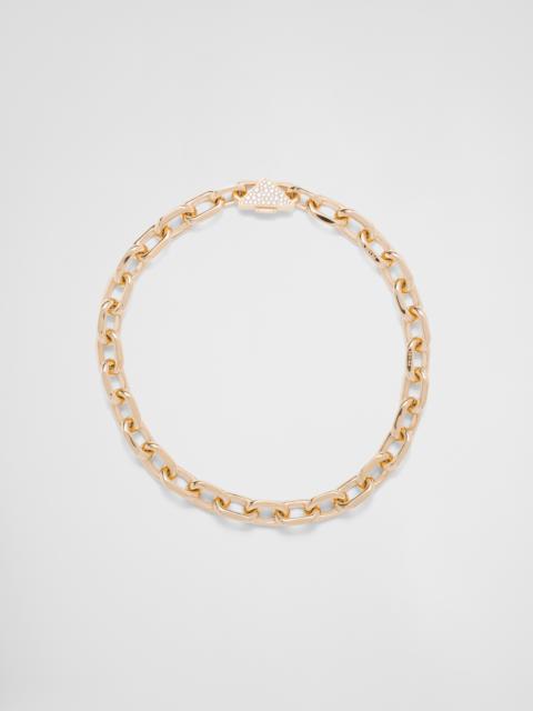 Prada Eternal Gold chain necklace in yellow gold with diamonds