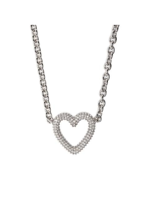 MACH & MACH heart-shape crystal-embellished necklace