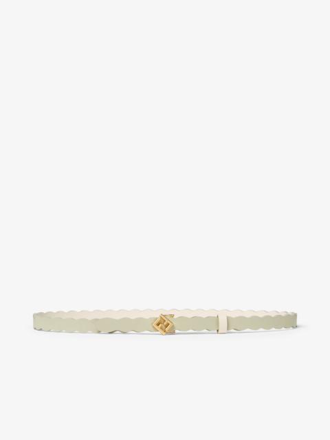 FENDI FF Diamonds Belt Light green and camelia-color leather reversible belt