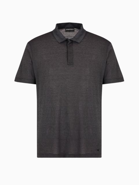 ASV Lyocell and fil-à-fil hemp blend jersey polo shirt