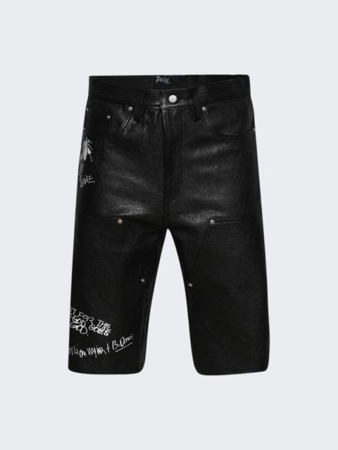 Paly Holy Mountain Painted Leather Shorts Black