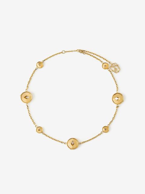 Burberry Gold-plated Hollow Medallion Necklace