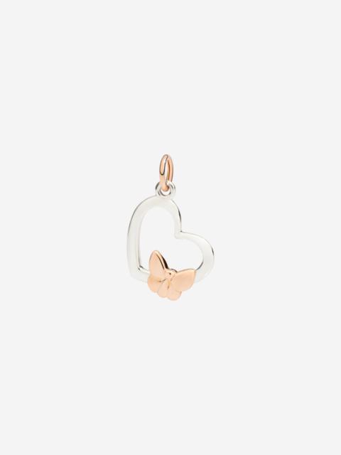 DoDo White Gold & Rose Gold Heart Charm