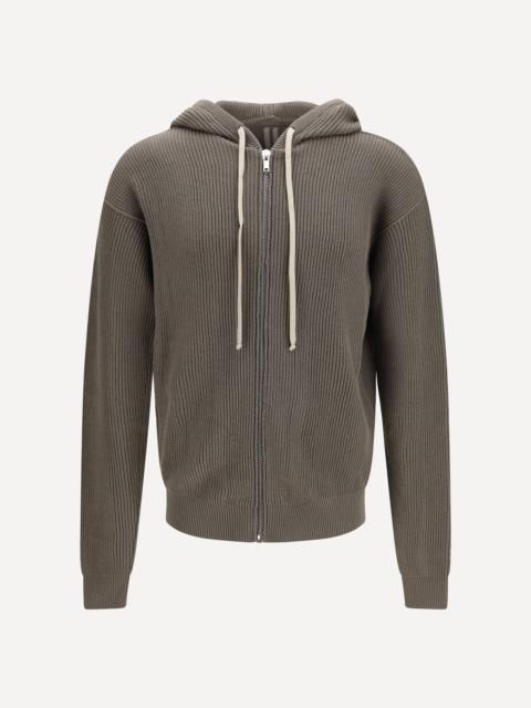 Rick Owens Ribbed Virgin Wool Knit Hoodie