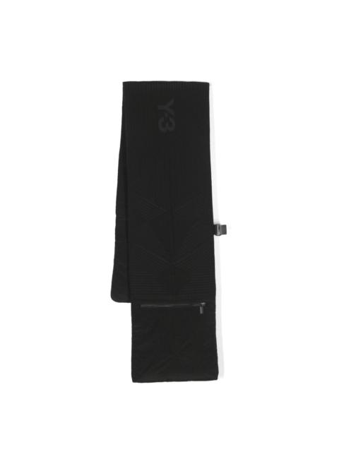 Y-3 logo-print quilted scarf