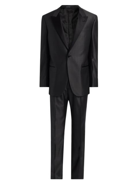 EMPORIO ARMANI Men's Shiny Wool-Silk Tuxedo - Charcoal