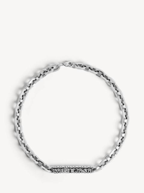 BALENCIAGA Men's Goth Gourmette Necklace in Antique Silver