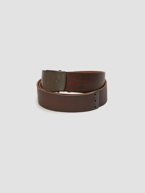 Nigel Cabourn Off Leather Peat Label Belt in Dark Brown