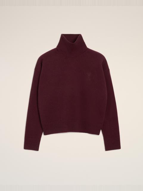 BURGUNDY WOOL AMI DE COEUR FUNNEL NECK SWEATER