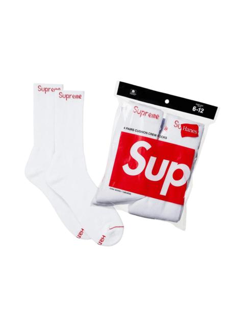 Supreme x Hanes Crew Socks (4 Pack) 'White'