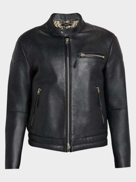 TOM FORD Men's Pebbled Leather Biker Jacket