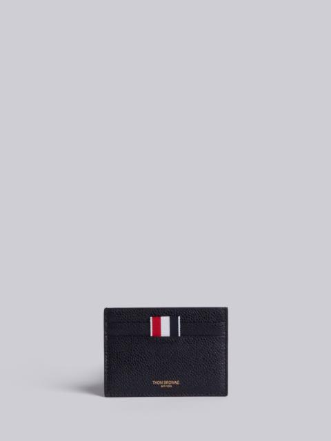 Thom Browne Credit Card Holder In Black Pebble Grain