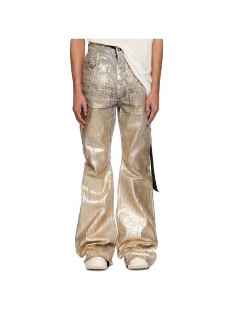 Rick Owens DRKSHDW Gold Hollywood Bolan Bootcut Jeans