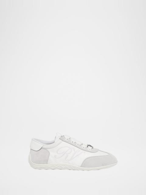 Roger Vivier Viv Low-Top Canvas and Suede Sneakers