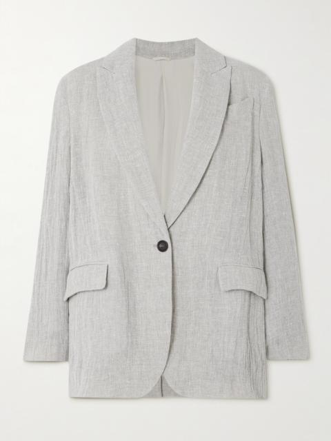 Brunello Cucinelli Crinkled Linen-blend Blazer