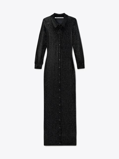 Alexander Wang crystal hotfix polo maxi dress