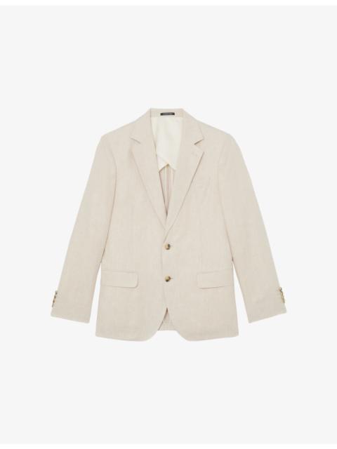 REISS Atlantic Single-Breasted Linen Blazer