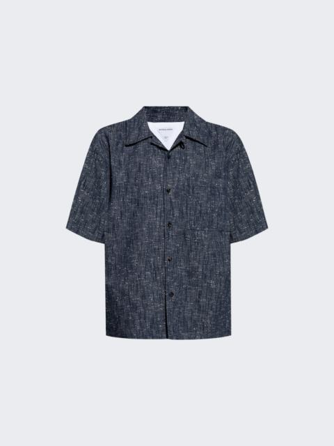 Bottega Veneta Short Sleeve Shirt Navy And White