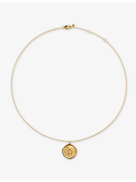 MONICA VINADER Initial B Stamp 18ct Yellow Gold Vermeil Necklace