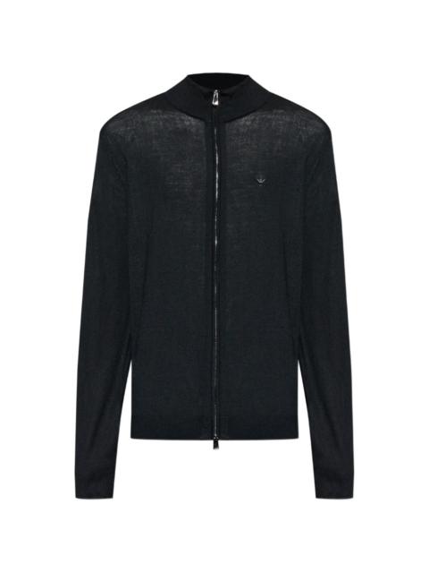 EMPORIO ARMANI high-neck zipped cardigan