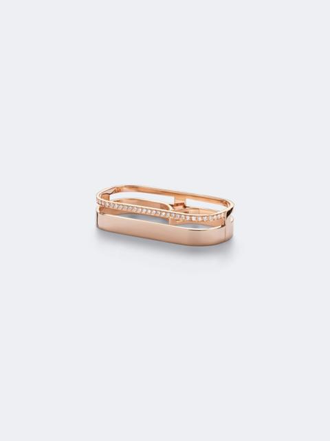 REPOSSI Berbere 18kt rose gold double ring with diamonds