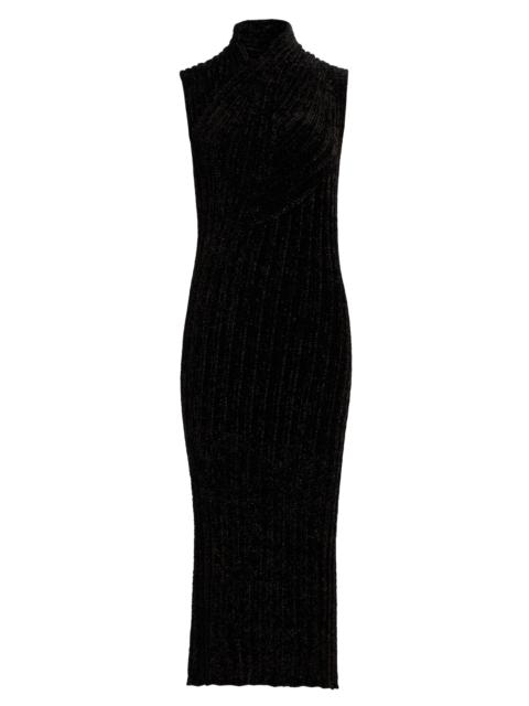 GIORGIO ARMANI Women's Chenille Textured Midi-Dress - Brown Mel