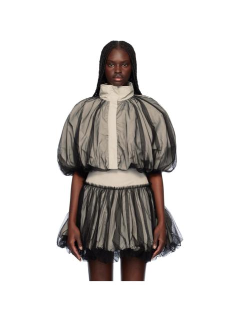 RENAISSANCE RENAISSANCE Gray Tiny Tulle Bomber Jacket