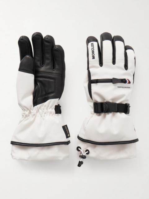 Moncler Grenoble Appliquéd Paneled Gore-tex And Leather Gloves