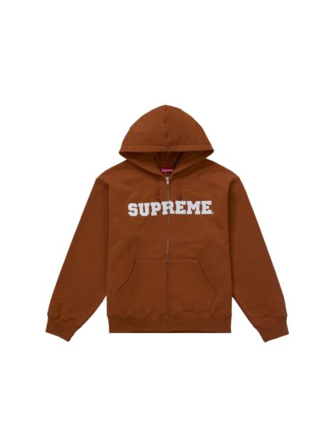 Supreme Supreme Collegiate Applique Zip Up Hooded Sweatshirt Rust