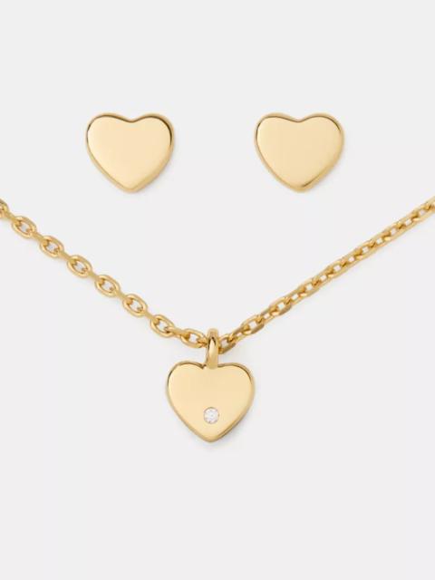 kate spade Kate Spade Earrings Metal Mini Heart Pendant And Studs Set - Boxed