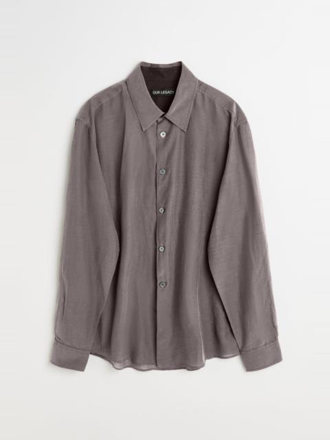 Our Legacy Beyond Shirt Charcoal Bordeaux Cotton Silk