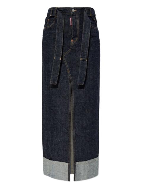DSQUARED2 x Magliano belted midi skirt