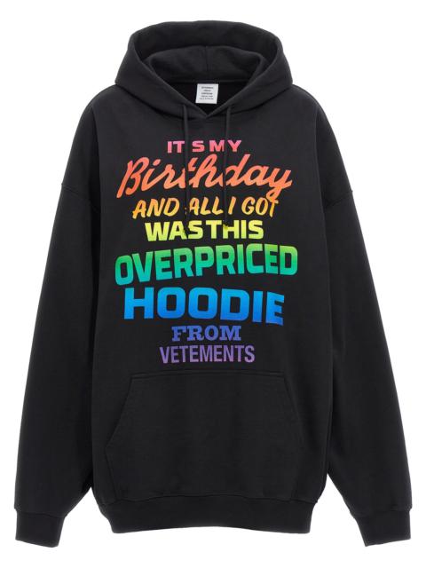 Overpriced Birthday Hoodie Sweatshirt Black