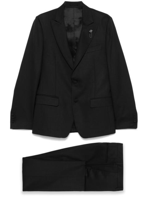 LARDINI brooch-detail suit