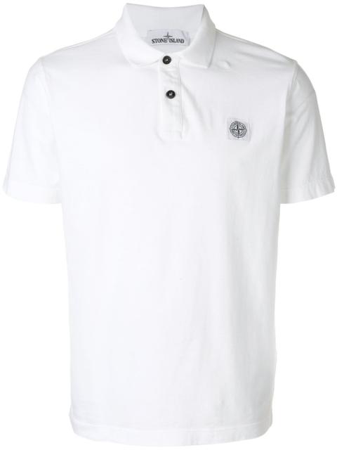 Stone Island logo patch polo shirt