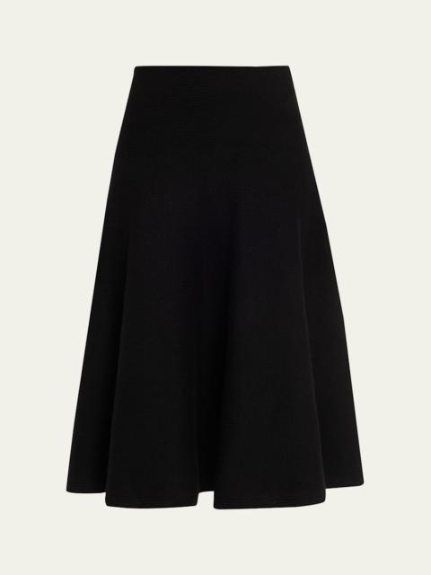 Alaïa Cashmere-Blend A-Line Knit Skirt