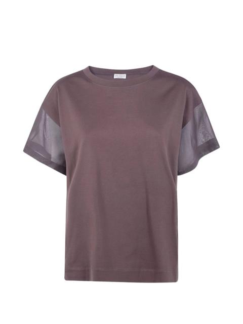 Brunello Cucinelli mesh panelled T-shirt