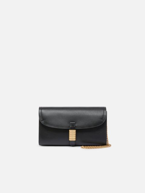 PINKO LEATHER PURSE WITH PINKO LETTERING LOGO AND SHOULDER STRAP