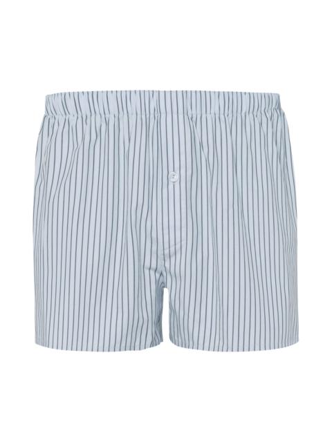 HANRO Fancy Woven Boxers - Light Grey Stripe