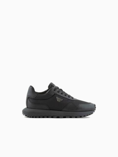 EMPORIO ARMANI ASV recycled nylon sneakers with regenerated Saffiano details