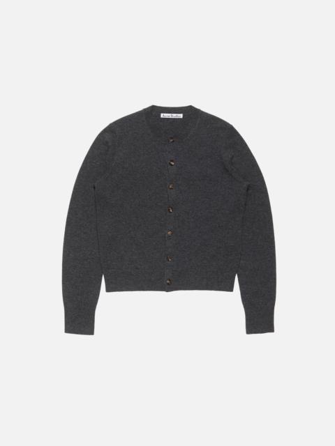 Acne Studios Fitted cardigan - yak wool - Dark Grey Melange